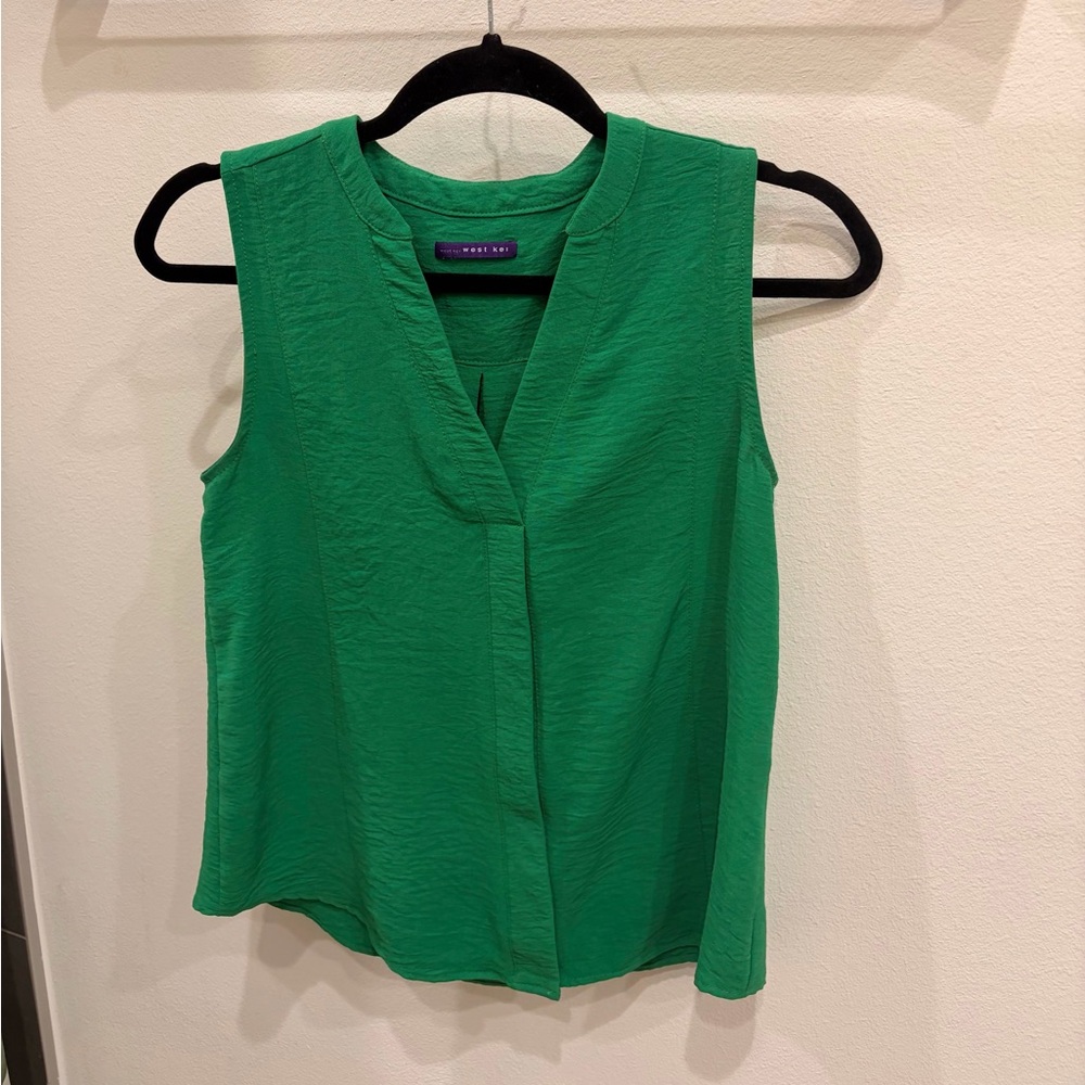 West Kei Vibrant Green Sleeveless Blouse